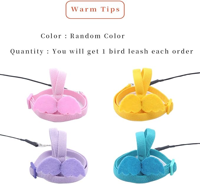 Adjustable Bird Harness Leash Parrot Flying Rope Straps Outdoor Training Traction Rope for Small Parrots , Random Color