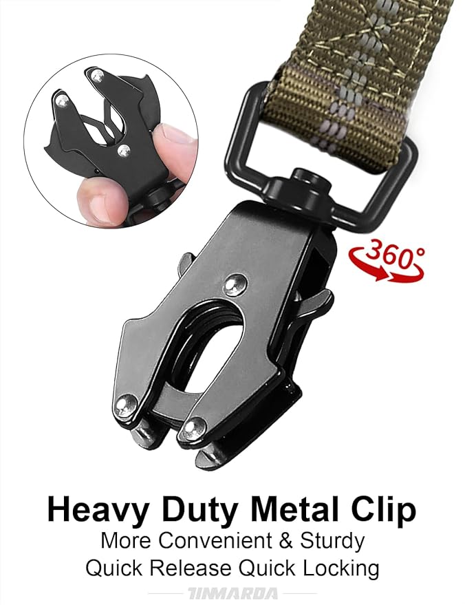 Heavy Duty Dog Leash with 2 Padded Handles & Advanced Easy Metal Clip, 4-6FT Shock Absorbing No Pull Dog Leashes for Medium Large Dogs That Pull (Army Green)