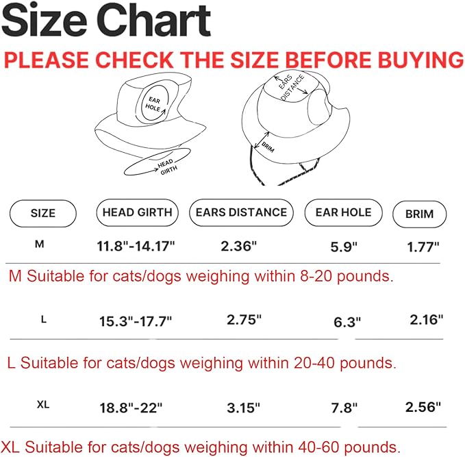 Dog Outdoor Hat with Ear Hole Round Brim Summer Dog Puppy Cat Suncare Cooling Bucket Hat Cute Active Sun Protection Pet Caps (Pink, Medium)