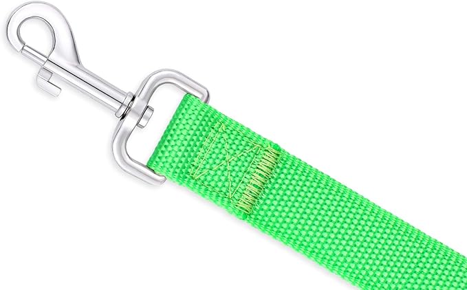 AMAGOOD 6 FT Puppy/Dog Leash, Strong and Durable Traditional Style Leash with Easy to Use Collar Hook, Great for Small, Medium and Large Dogs (1 in x 6 ft(Pack of 1), Green)