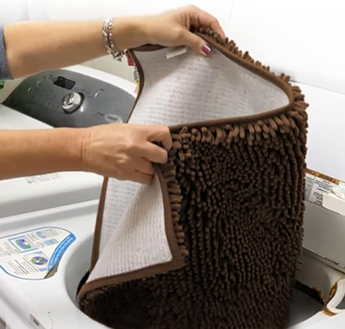 Muddy Mat® Shown on TV – Super Absorbent Microfiber Dog Door Mat for Muddy Paws, Non-Slip Washable Pet Rug, Quick Dry Chenille Entryway Carpet, Machine Washable Indoor Outdoor mat, Brown 60"x48"