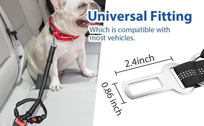 YAOHDAO Dog Seat Belt Harness for Car, Restraint Adjustable with Elastic Bungee Buffer Headrest for Vehicle, 360° Swivel Carabiner Nylon Pet Safety Seat Belts Heavy Duty Car Harness for Dogs (Black)