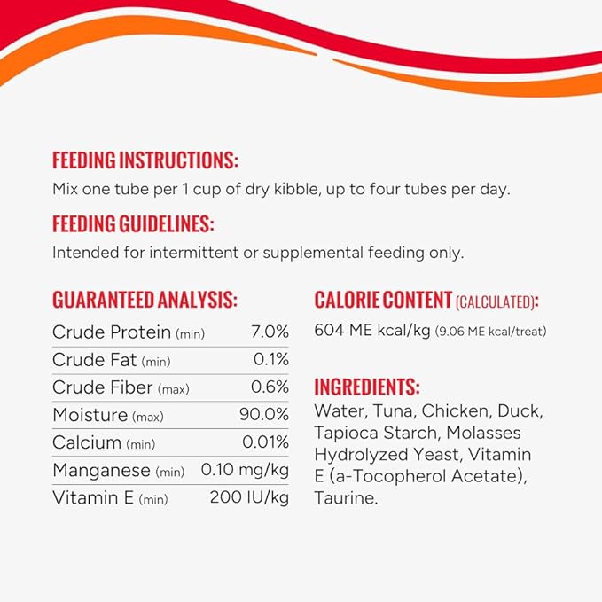 Good 'n' Tasty Triple Flavor Puree Mix-Ins Dog Food Topper Treats for All Dogs, 28 Count, Easy Single-Serve Portions, Added Protein with Tuna, Chicken and Duck