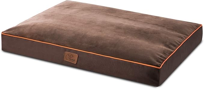 Bedsure Waterproof Dog Beds for Extra Large Dogs - 4 Inch Thicken Up to 100lbs XL Pet Mat Pillows with Removable Washable Cover, Brown
