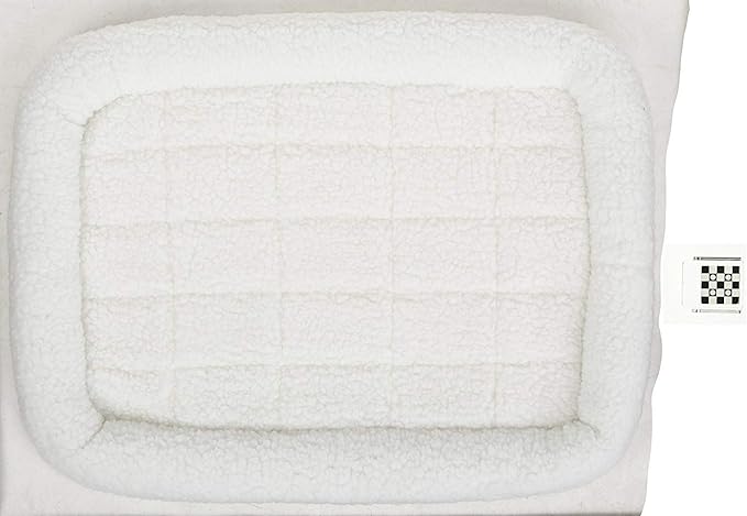 MidWest Homes for Pets 30L-Inch White Fleece Dog Bed or Cat Bed w/ Comfortable Bolster, Ideal for Medium Dog Breeds & Fits a 30-Inch Dog Crate, Easy Maintenance Machine Wash & Dry, 1-Year Warranty, Model:40230