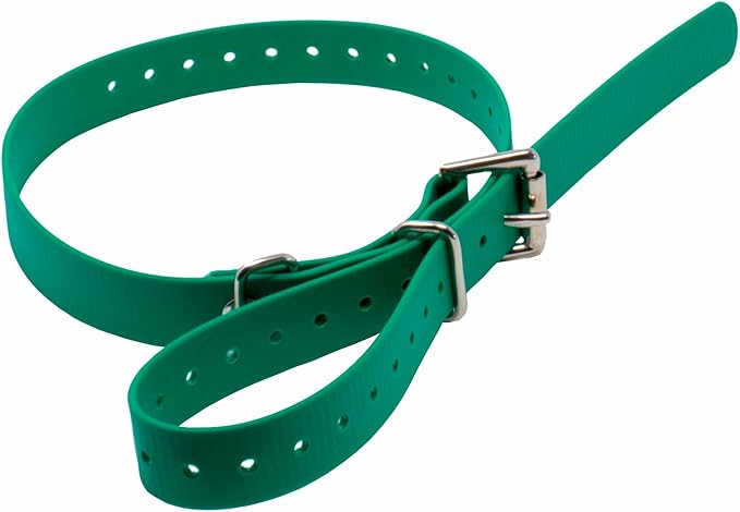 Educator Biothane Dog Collar, Waterproof, Odorproof, Metal Buckle and D Ring, Adjustable for Custom Fit, Cool and Comfortable, for Small, Medium, or Large Dogs, 3/4-Inch, Green