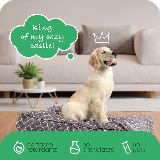 Molly Mutt Huge Dog Bed Cover - Clark Gable Print - Measures 36”X45”X5”- 100% Cotton - Durable - Breathable - Sustainable - Machine Washable Dog Bed Cover (Dd70c)