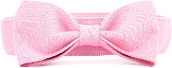 Segarty Dog Bowtie Collar, Adjustable Pink Bowtie Collar for Large Dogs, Durable Dog Neck Tie Tuxedo Comfortable Cotton Girl Pets Grooming Accessories for Formal Wedding Holiday Birthday Gift Party