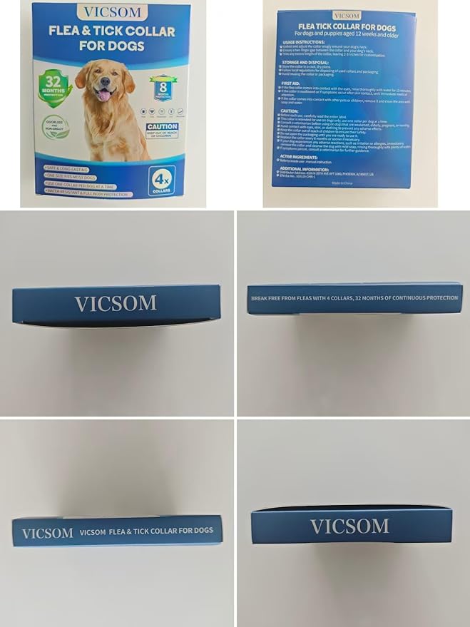 Flea Collar for Dogs, 4 Pack Dog Flea and Tick Collar 32 Months