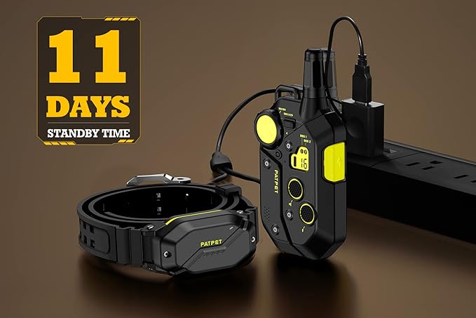 PATPET Shock Collar for Large Medium Small Dog 15-150lbs - 3/4 Mile Range Safe Shock E Dog Training Collar with Remote (Black Green, 2 receivers)