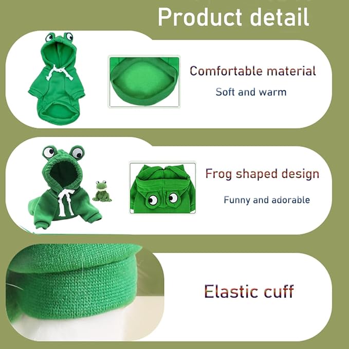 ANIAC Pet Hoodie Cat Rabbit Outfit with Bunny Ears Cute Sweatshirt Spring and Autumn Puppy Knitted Sweater Kitty Soft Knitwear (Green, Large)