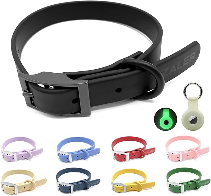 ZALER Waterproof Dog Collar, Adjustable Odor Proof Dog Collars Easy to Clean, Soft Comfortable Pet Collars for Large, Medium Small Dogs (XS, Black, 1pc)