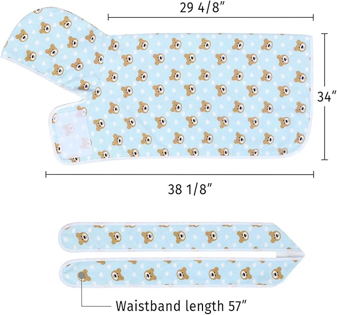 HDE Dog Bathrobe Super Absorbent Quick Drying Towel with Hood for All Dog Breeds Sizes S-XXL - Teddy Bears - XXL
