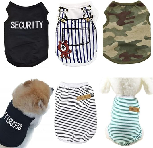 Small Dog Clothes for Boys Dogs Shirts Cat Shirts Security French Bulldog Clothes Cute Tiny Doggy Apparels Yorkie Costume