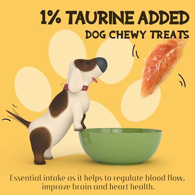 ASMPET Chicken Jerky Dog Treats, Natural Dog Treats Made with Real Breast Healthy Low Fat for Small Dogs Medium Dogs 1% Taurine High Protein No Artificial Flavors