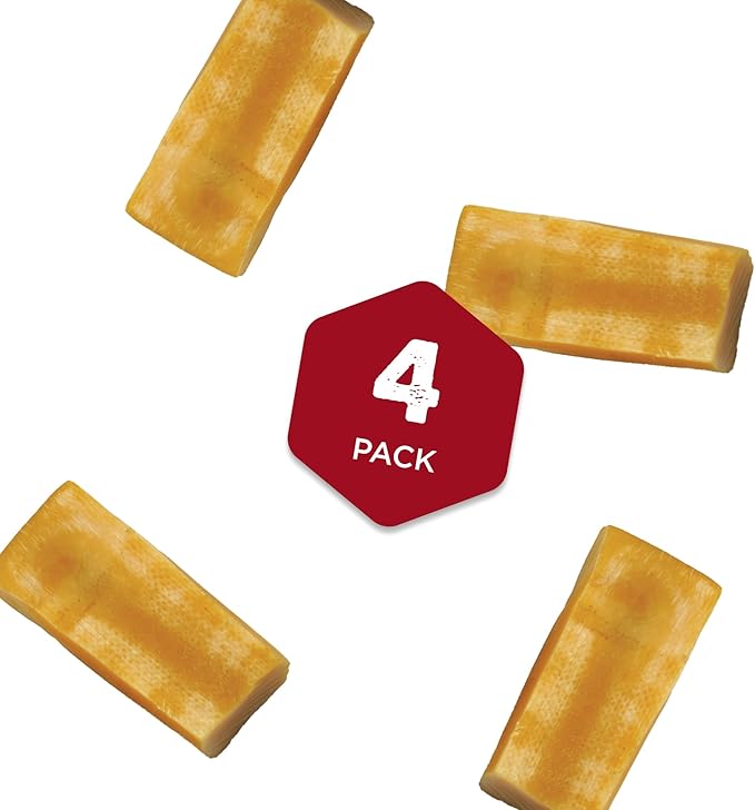 Best Bully Sticks Himalayan Yak Cheese for Dogs - Medium 4 Count (Pack of 1) - Natural, No Lactose, Odor Free, Long-Lasting Snack