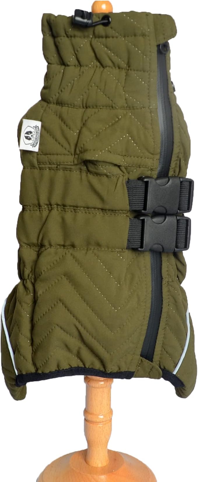 Warm Dog Coat Double Layers Dog Vest, 4 Legs Covered Windproof Waterproof Reflective Warm Dog Vest Outdoor Skating Dog Costume for Small Medium Large Dogs Olive XL