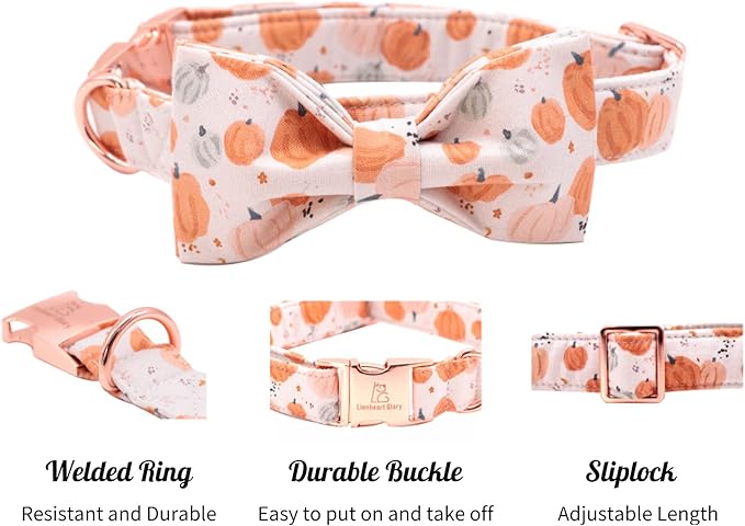 Lionheart glory Premium Dog Collars, Bowtie Dog Collar, Adjustable Heavy Duty Halloween Dog Collar with Bow for Large Dogs