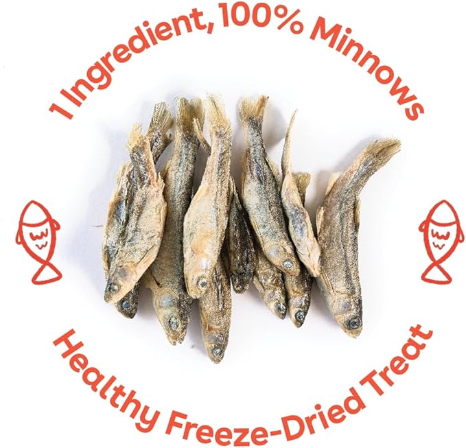 Pupford Freeze Dried Minnows for Dogs & Puppies - Healthy, Natural, Single Ingredient Dog Treats - Made in USA (2.8 oz)