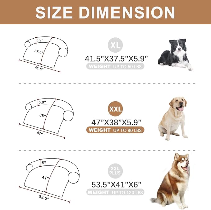 Dogs/Cats Bed Mats, Couch Cover for Dogs, Sofa Style Luxurious Mat for Pets, Waterproof Lining and Nonskid Bottom Perfect on Dog Crate, Cat Cage or in The Car. (Desert Brown, XXL)