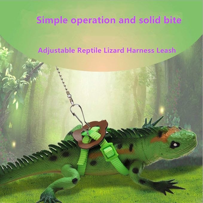 Adjustable Reptile Lizard Harness Leash,Turtle Lizard Pet Traction Belt Bearded Dragon Accessories Soft Small Pet Animal Harness Rope,1.2M (Pink)