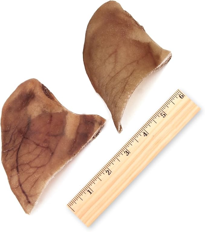 Best Pet Supplies GigaBite Roasted Pig Ears for Dogs - Natural Dog Chews, Roasted Pigs Ears, Half-Cut, Safe for Puppies and Aggressive Chewers, Cleans Teeth and Gums - Pack of 28