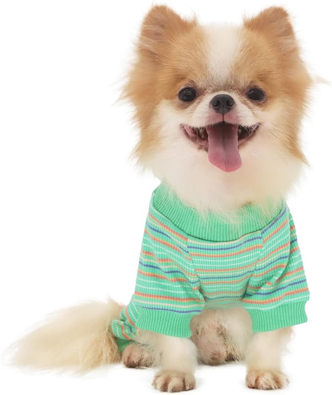 LOPHIPETS Dog Pajama Onesie for Small Chihuahua Yorkie Puppy Cat Clothes Apparel-Green/S