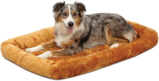 MidWest Homes for Pets Bolster Dog Bed 42L-Inch Cinnamon Dog Bed w/Comfortable Bolster | Ideal for Large Dog Breeds & Fits a 42-Inch Dog Crate | Easy Maintenance Machine Wash & Dry