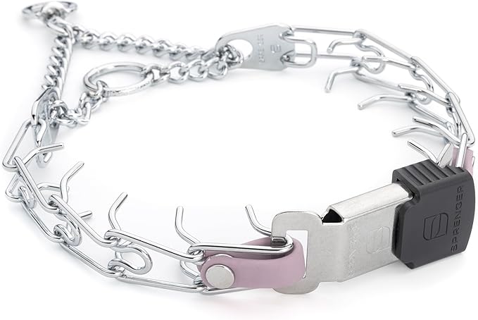 Herm Sprenger Chrome Plated Steel Dog Collar with Quick Release ClicLock Buckle and Biothane Insert Training Collar for Dogs Made in Germany (Pastel Purple, 16in x 2.25mm(Neck Size up to 13-14in))
