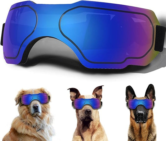 Large Dog Sunglasses with Adjustable Strap, UV Protection, Winproof & Snowproof, Suitable for Large Dogs