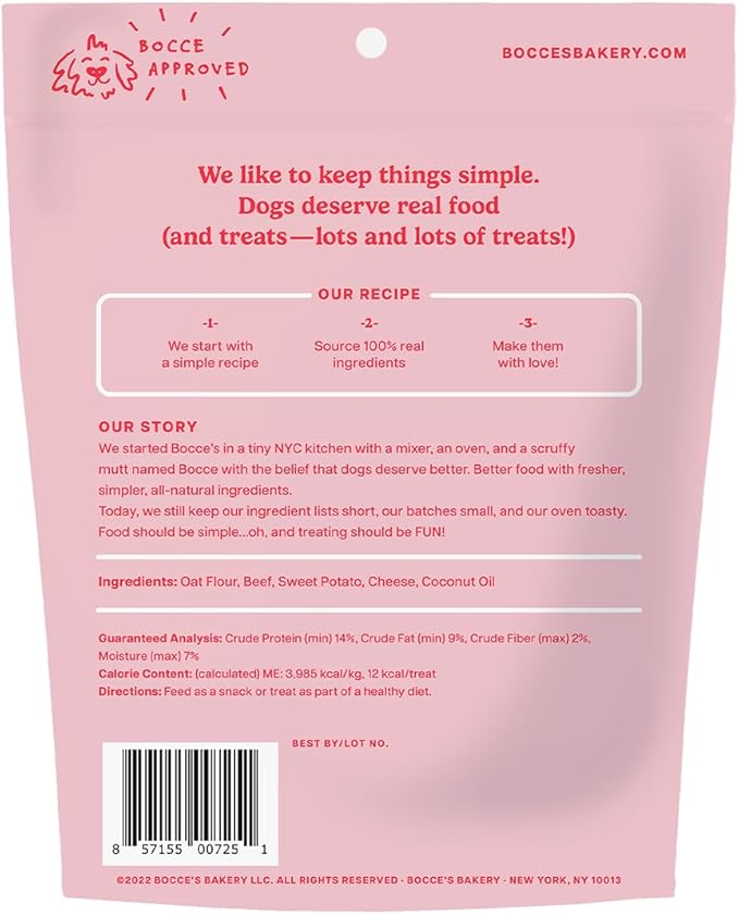 Bocce's Bakery - Limited Edition Wheat-Free Dog Treats, Burgers & Fries Biscuits, 5 oz