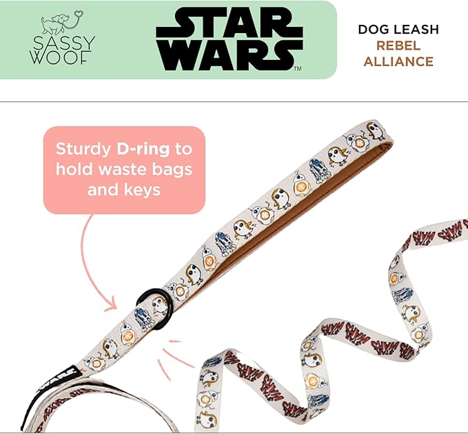 Star Wars™ The Rebel Alliance Dog Leash 60-Inch with Neoprene Padded Handle - Comfortable, Durable, and Stylish for Small to Large Dogs