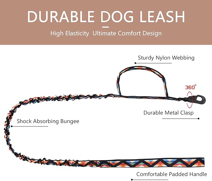 DAGANXI Tactical Dog Collar, Adjustable Military Training Nylon Dog Collar with Control Handle and Heavy Metal Buckle for Medium and Large Dogs, with Patches & Airtags Case (M, Colorful Triangle-Set)