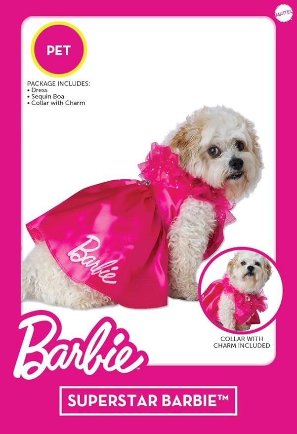 Barbie Superstar Dog Costume, Medium for Small Dogs