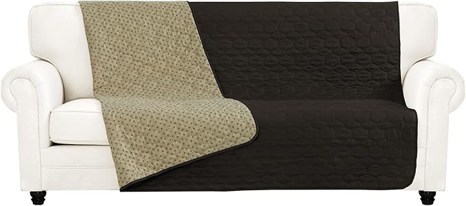 PureFit 100% Waterproof and Anti-Slip Dog Bed Cover, Washable Pet Blanket, Stain Resistant Sofa Couch Furniture Protector Cover for Kids, Dog, Cat (30x70 Inch, Chocolate)