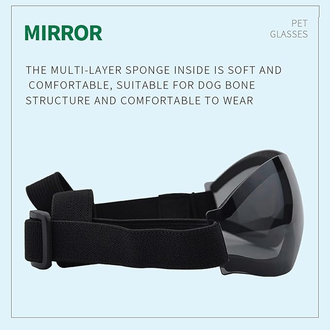 Large Dog Sunglasses, Dog Goggles with Adjustable Strap, UV Protection, Winproof, Snowproof