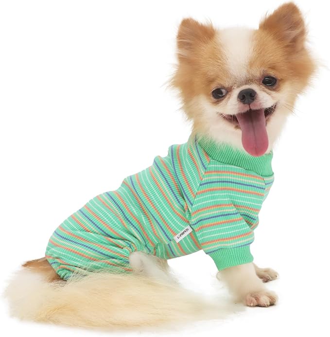 LOPHIPETS Dog Pajama Onesie for Small Chihuahua Yorkie Puppy Cat Clothes Apparel-Green/S