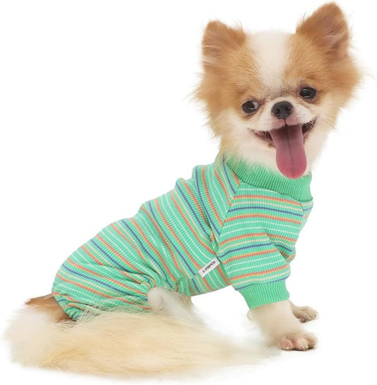 LOPHIPETS Dog Pajama Onesie for Small Bichon Clothes Apparel-Green/XL