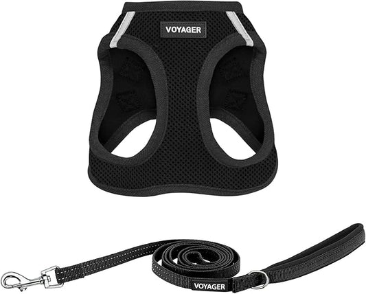 Voyager Step-in Air Cat Harness - All Weather Mesh Step in Vest Harness for Small and Medium Cats by Best Pet Supplies - Set (Black), XXXS