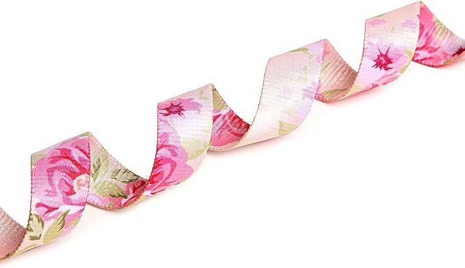 Adjustable Dog Collar with Patterns, Ultra Comfy Soft Nylon Breathable Pet Collar for Small Medium Large Dogs (S, Rose)