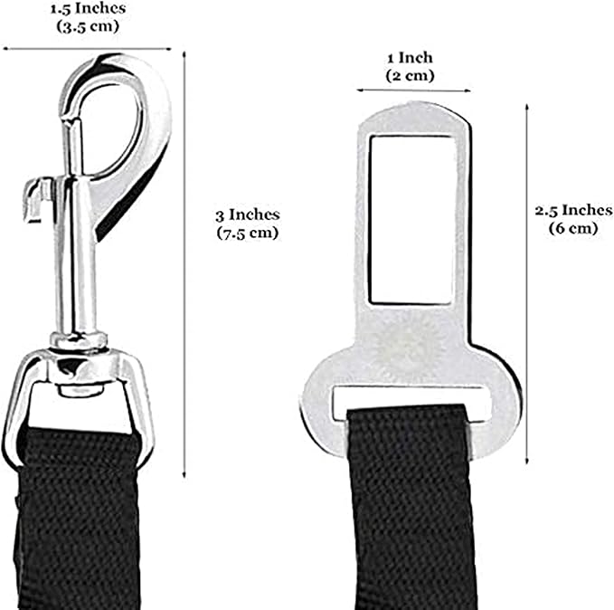 SunGrow Dog Seat Belt for Car, Adjustable Nylon Pet Seatbelt, Supports All Cars, Dog Car Leash Seat Belt, Seatbelt for Dogs, Cats & Ferrets Travel Harness
