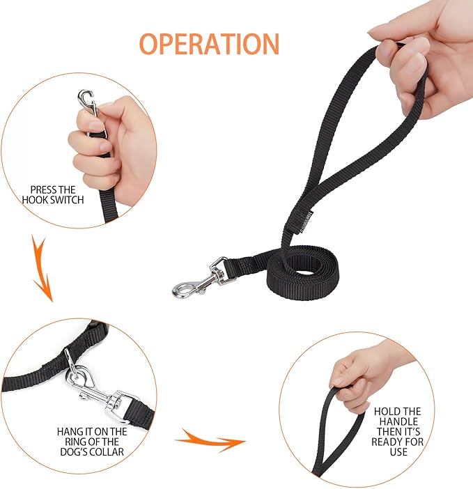 6 FT Puppy Leashes, Strong Traditional Style Leash with Easy to Use Collar Hook,Dog Lead Great for Small and Medium and Large Dog (Brown, 5/8 in x 6 ft)