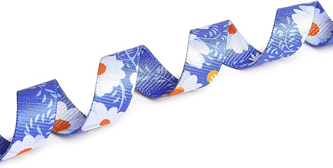 Adjustable Dog Collar with Patterns, Ultra Comfy Soft Nylon Breathable Pet Collar for Small Medium Large Dogs (M, Daisy)