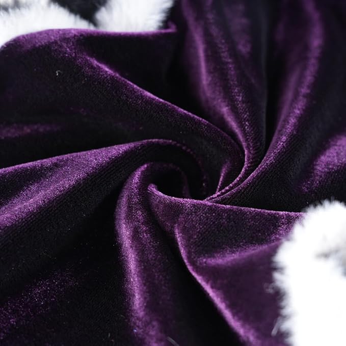 Lovelyshop pet Serial Lux Fur Purple Cat Dog Cloak for Halloween Costumes, King Queen Prince and Princess Cosplay-XS