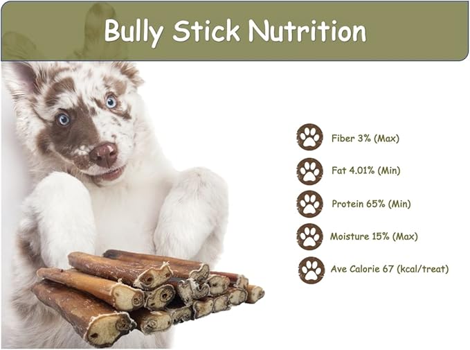 Top Dog Chews 6” Bully Sticks –100% Natural, Grass-Fed Beef from Free-Ranging Cattle, 25 Pack, Long Lasting Dog Treats. Ideal for Chewing, Healthy Teeth & Gums
