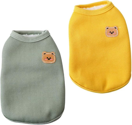 Soft Breathable Dog Pet T-Shirts - Lightweight Fleece Cotton Warm Cat Clothes for Medium Small Dogs