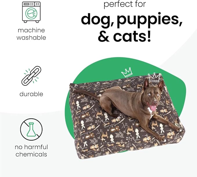 Molly Mutt Small Dog Bed Cover - Gorgeous Beasts Print - Measures 22”X27”X5’’ - 100% Cotton - Durable - Breathable - Sustainable - Machine Washable Dog Bed Cover (Dd72a)