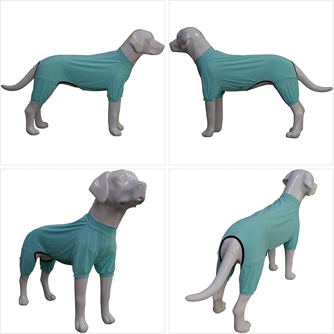 LoveLongLong Dog Jumpsuit with UV Protection and Quick-Dry Fabric for Spring Summer Pet Pajamas Turquoise 2XL