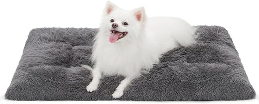 Small Dog Bed Crate Pad Mat for Cages Washable Bed for Small Medium Size Dog Soft Kennel Pad Anti-Slip Pet Bed,24" x 18",Dark Grey