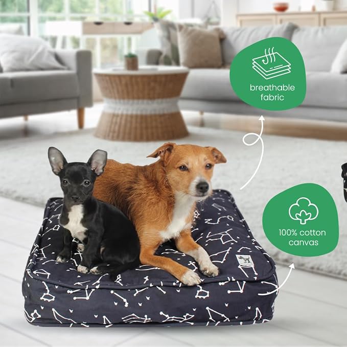Molly Mutt Medium to Large Dog Bed Cover - Rocketman Print - Measures 27”x36”x5’’ - 100% Cotton - Durable - Breathable - Sustainable - Machine Washable Dog Bed Cover